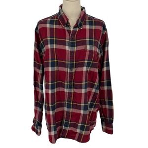 Chaps Performance‎ Plaid Flannel Shirt Long Sleeve Button Up Cotton Mens L